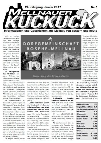 Mellnauer Kuckuck, Ausgabe 1/2017