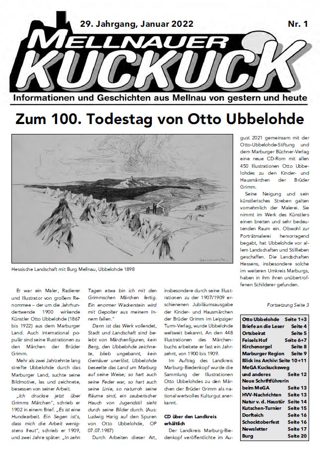 Der neue Mellnauer Kuckuck, Ausgabe 1/2022 ist da!