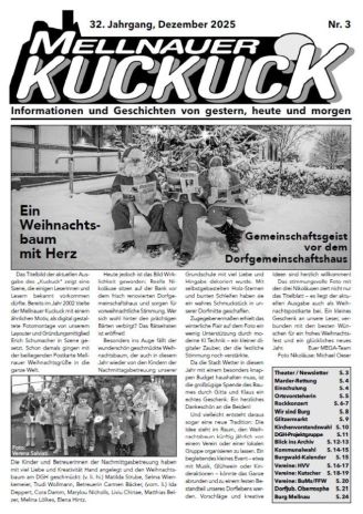 Die Winterausgabe des Mellnauer Kuckuck ist da!