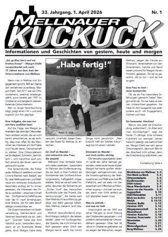 Die Ausgabe 1 / 2026 des Mellnauer Kuckuck ist online
