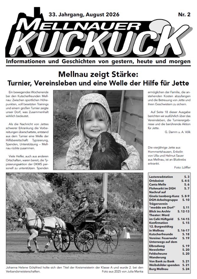 Der Mellnauer Kuckuck, Ausgabe Sommer 2026, ist da!